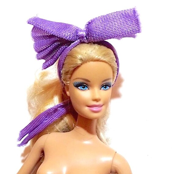 B350 - BARBIE 80s nastro viola con fiocco per capelli