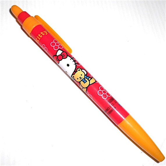 HELLO KITTY 1998 Sanrio Japan plastic pen loose - used plastic pen