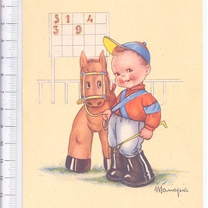 MARIAPIA - MARIA PIA 40s Dancers Frattini italy postcard postcard super cute kawaii - Girl with pony horse