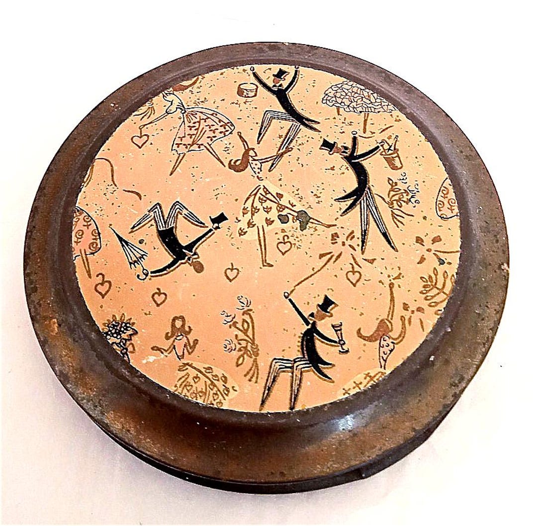 VOGUE COMPACT POWDER ? 50s Uk Beautiful Metal Case With Vaudeville ...