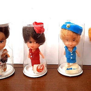 PARIS & CO 1969 - lot 4 mini dolls kiddle air company (rare geisha) - 4 super kawaii mini dolls