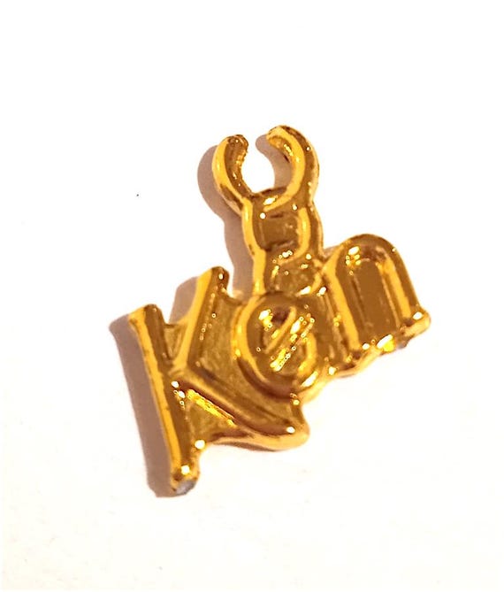 B871 - BARBIE EARRING Magic 90s ciondolo originale per cintura scritta KEN in plastica dorata