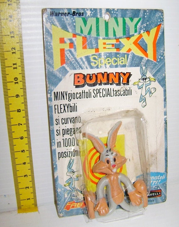 BUGS BUNNY 1968 Baravelli Warner Bros Italy tiny flexy doll sealed  - mini bambolina flessibile in gomma sigillata - 01