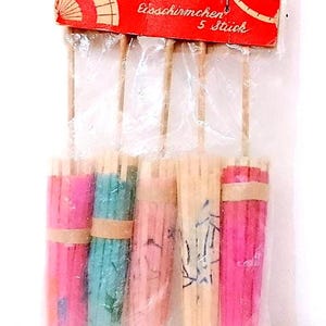 COCKTAIL PARASOL 70s China 5 ombrellini per cocktails aperitivi sigillati misb kawaii