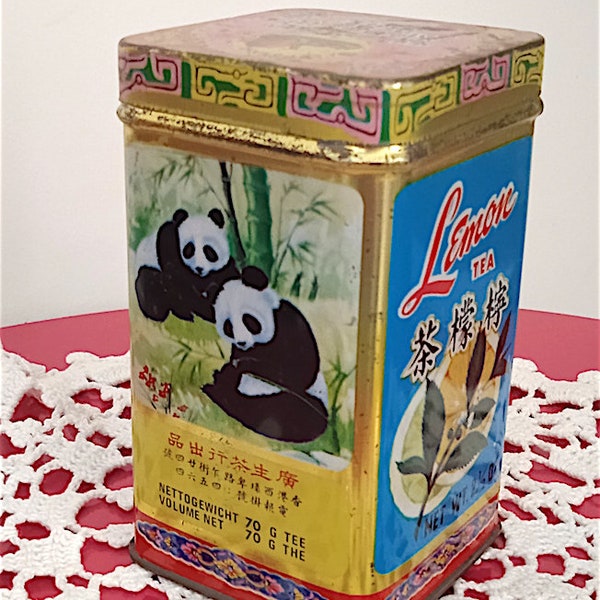 LEMON TEA 70s Kwong Sang Tea Hong Kong tiny tin box - scatola piccola in latta