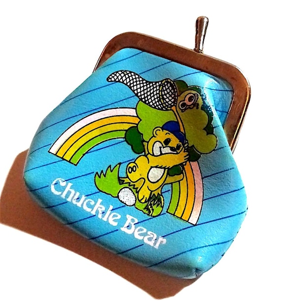 Chuckle Bear ko Yum yums 80s coin wallet kawaii - light blue purse