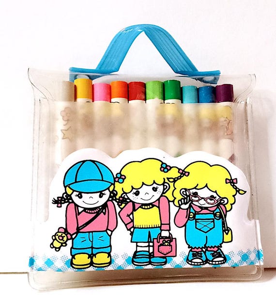 TRIPLE YAN YAN 80s Ribbon Pencil Japan Mini Color Pencil - colored pencils - bag blue