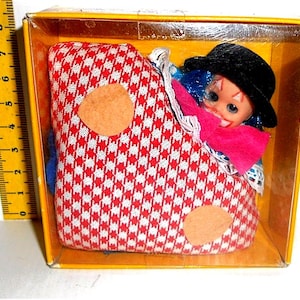 CICCIO CROC 70s Querzola italy pocket soft doll clown circus in box mint - mini soft doll in box