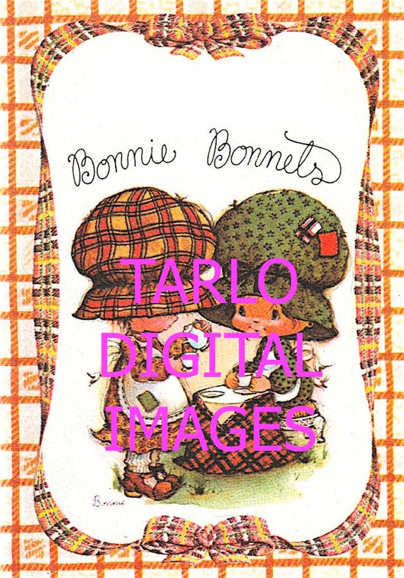 BONNIE BONNETS - kawaii romantic digital editable JPEG - 413KB - printable image