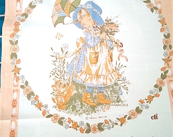 Pano de prato de algodão com estampa do calendário Eli Italy, modelo Mansell Print, da ANNELIESE (1981) - Delicioso pano de prato de algodão com estampa kawaii.