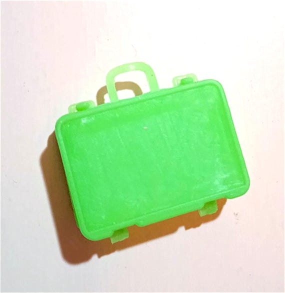 B410 - BARBIE 80s valigia borsetta suitcase verde plastica