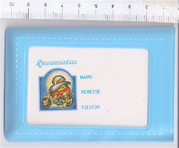 RAZAMATAZ 80s Japan pocket schedule addresser blu case - rubrica a schede mini pocket kawaii