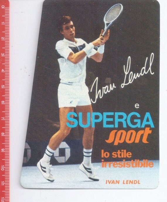 SUPERGA  - Ivan Lendl - Tennis 80s  italy promo sticker - adesiva pubblicita mint