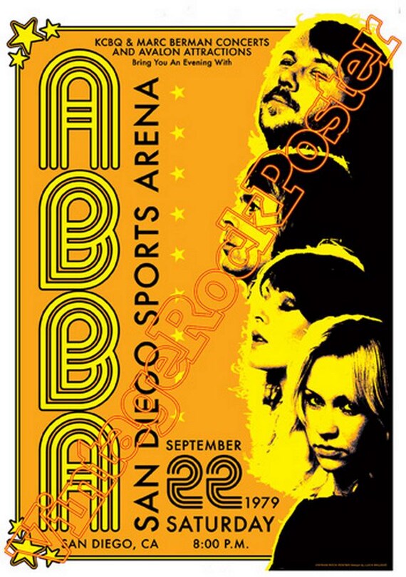 cod.001 - ABBA - San Diego, Us - 22 september 1979  -  concert poster