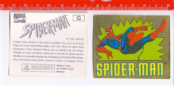 SPIDER MAN - UOMO Ragno 1995 Marvel Panini italy golden sticker - figurina adesiva dorata G