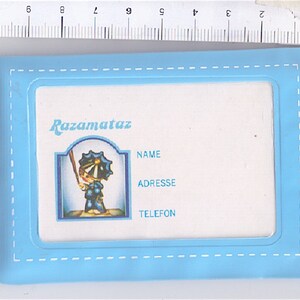 RAZAMATAZ 80s Japan pocket schedule addresser blu case - rubrica a schede mini pocket kawaii