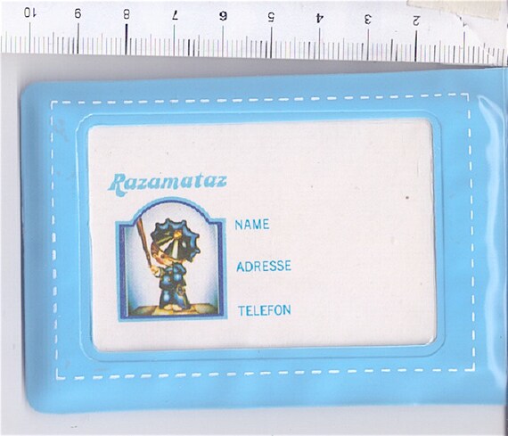 RAZAMATAZ 80s Japan pocket schedule addresser blu case - rubrica a schede mini pocket kawaii