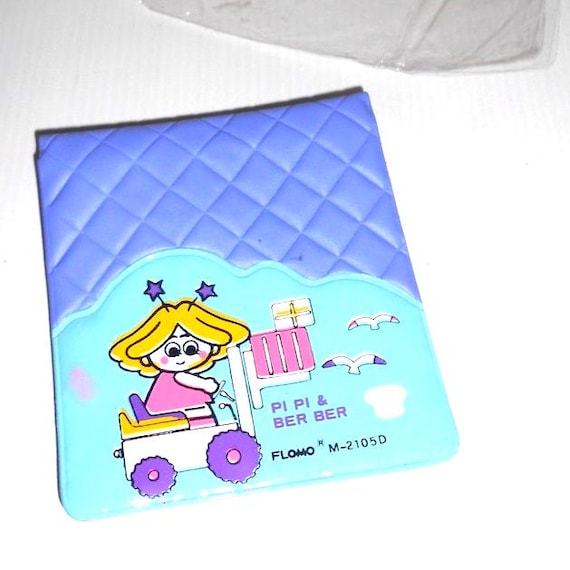 PI PI & BER Ber 80s Flomo Taiwan vintage kawaii money wallet - mini plastic wallet gorgeous mint blue