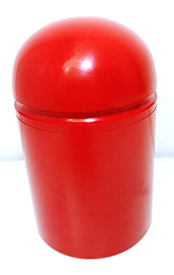 KARTELL by Anna Castelli Ferrieri 70s Italy red tomato jar excellent vtg Italian design red jar container