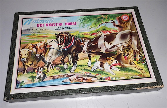 Animali dei nostri paesi 60s Multiprint Milano italy vintage ink stamp set - set timbrini stampini in scatola