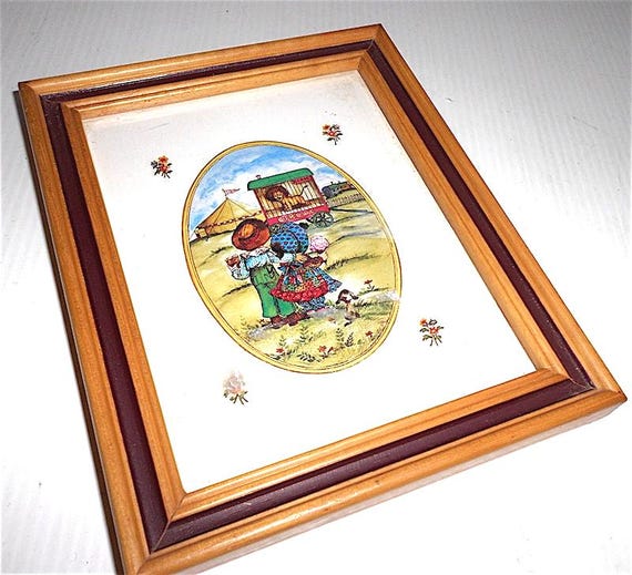 bimbi circo leone  - childrens Circus Lion  80s Beatrice D'este italy tiny frame romantic kawaii - mini quadro con stampa romantica cuccioli