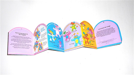 POPPLES 1985 Mattel tiny folded puppet catalogue toys - mini catalogo pieghevole pupazzi giocattoli