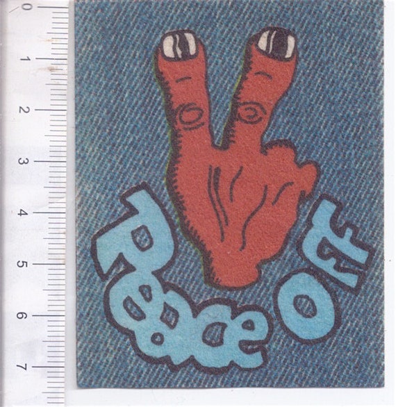 PEACE OFF  70s Edis italy sticker figurina adesiva jeans