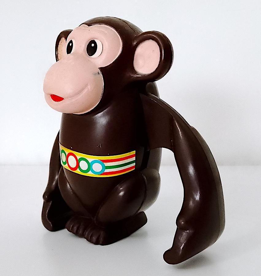 JOLLY MONKEY 1982 ST Hong Kong Walking Wind up Ape Kawaii JOLLY MONKEY 1982 ST Hong Kong Walking Wind up Ape Kawaii