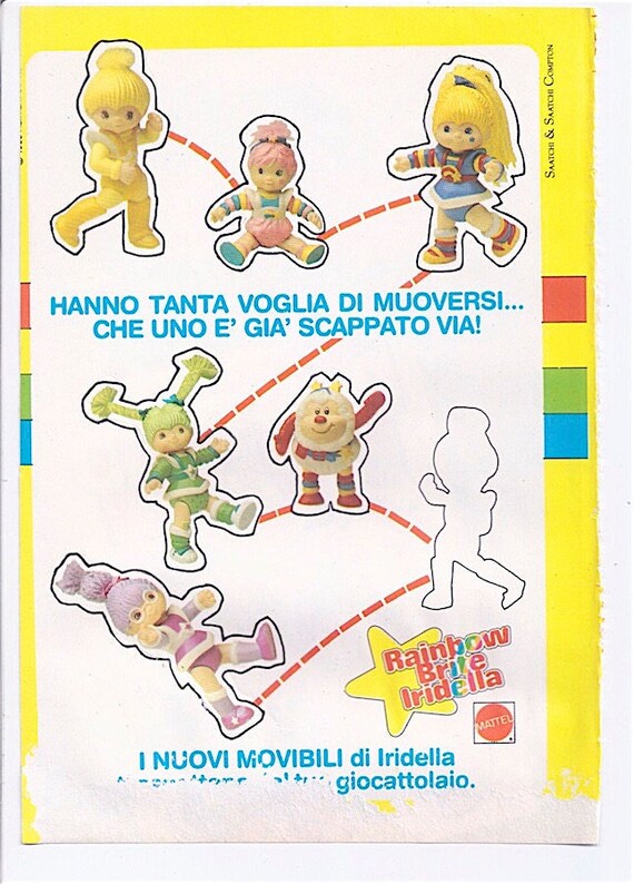 IRIDELLA - RAINBOW BRITE 1984 italy sheet with advertising stickers - sheet with stickers taken from Mickey Mouse's newspaper