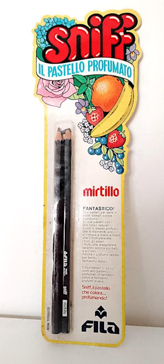 SNIFF 70s Fila Italy 2 sealed purple colored pencils blueberry perfume - 2 pencils purple color blueberry perfum misb