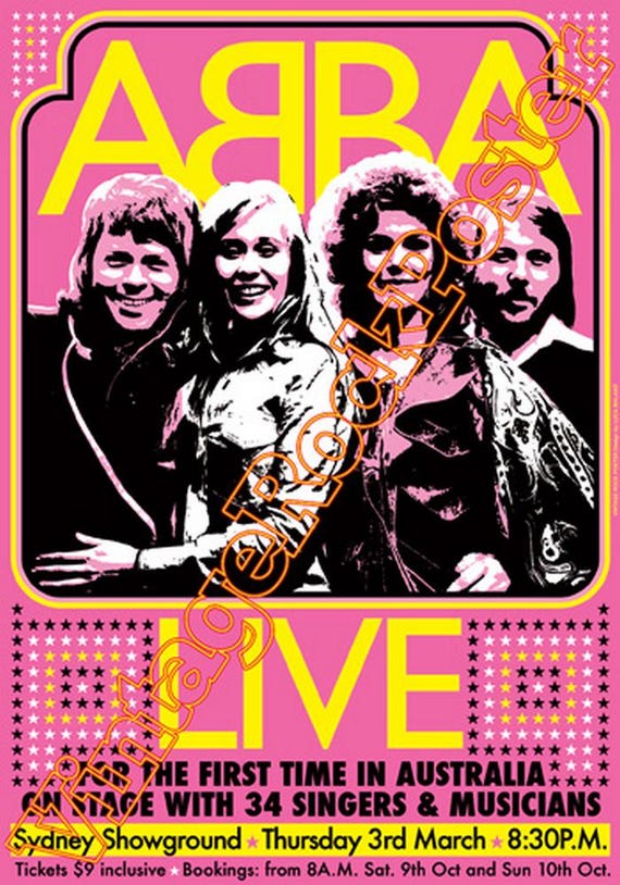 cod.586 - ABBA - Sydney ,Australia - 3 march 1977 -  concert poster