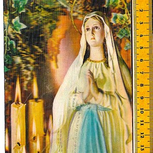 MADONNA di Lourdes - Notre Dame de Lourdes 60s lenticular movement postcard mint - cartolina lenticolare mai usata