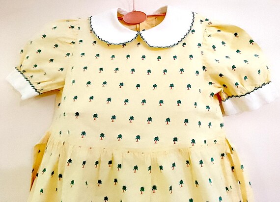 NAJ OLEARI 80s Italy beautiful yellow baby dress threes - dress for girls 3/4 years Centro Botanico sartoriale splendida