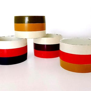 set 4 porta tovaglioli plastica a righe colorate anni 70 design italiano splendidi pop culture space era