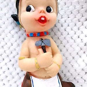 indian - native american baby 60s maxi rubber doll figure rare squeeze doll rubber