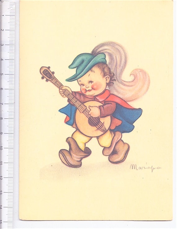 MARIAPIA - MARIA PIA 40s Ballerini Frattini italy postcard cartolina super cute kawaii - bimbo menestrello