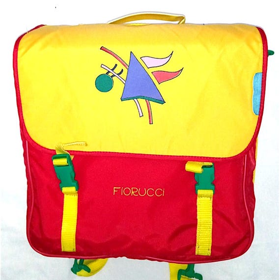 FIORUCCI 80s Italy super rare vintage school bag backpack yellow