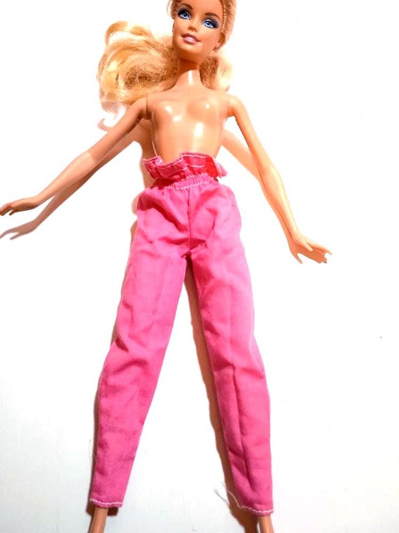 BARBIE 90s antique pink trousers with elastic waist B267