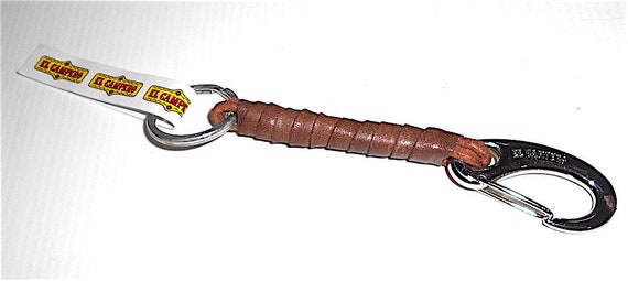 EL CAMPERO jeans 80s italy Vintage Fashion leather keychain hanger - portachiavi in cuoio nuovo Paninaro Preppy