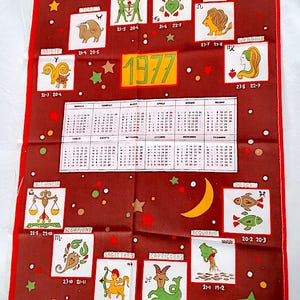 ZODIAC 1977 Italy tea towel kitchen towel cotton mint