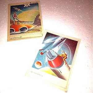 SPACE - SCI FI - spazio 50s italy lot 2 vintage school notebooks - lotto 2 quaderni scuola mai usati