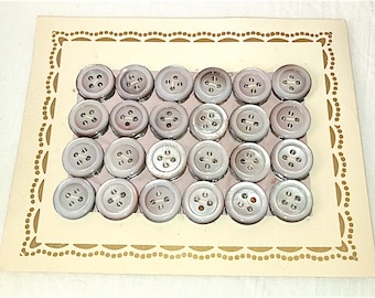 set of 24 vintage 50s gray / white mother-of-pearl buttons for shirt, jacket, Italian, splendid new