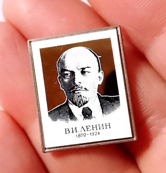 Olimpiadi 1980 Mosca Russia spilla sport memorabilia in metallo specchio - Lenin