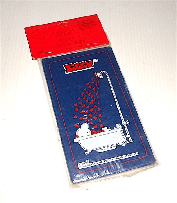 ZIGGY by Tom Wilson 70s Mondadorii italy Pocket Telephone Index - rubrica telefonica magnetica misb
