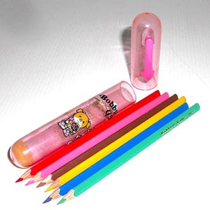 BOBBY & KATE 1981 ribbon Pencil Japan vintage mini color pencil set kawaii - set mini matite colorate mint rare