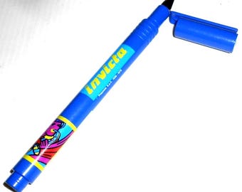 INVICTA 90s Italy plastic fountain pen - pop art style - blue