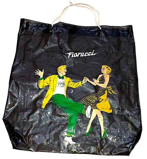 FIORUCCI 70s italy super rare original vintage giant plastic bag rock n' roll - giant plastic bag very rare wonderful