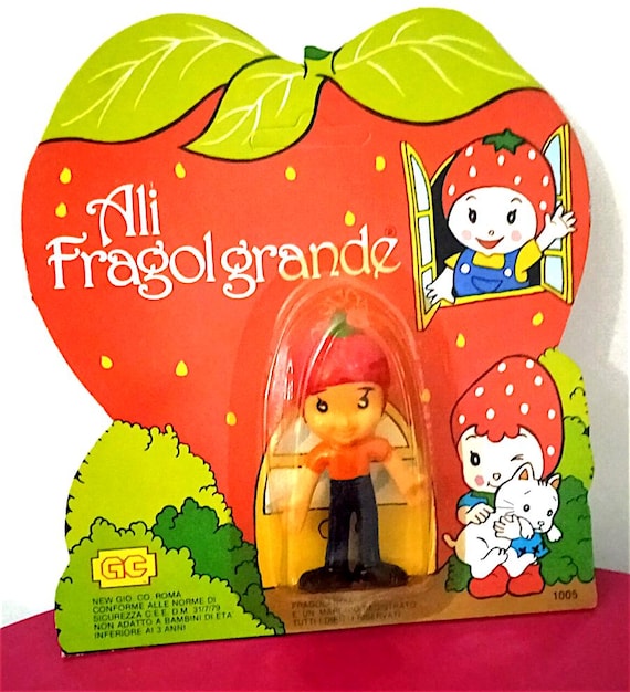 FRAGOLANDIA イチゴ 1979 Showa Note - New Gioco Roma italy tiny figure character rubber doll misb - sealed mini rubber figure - ALI