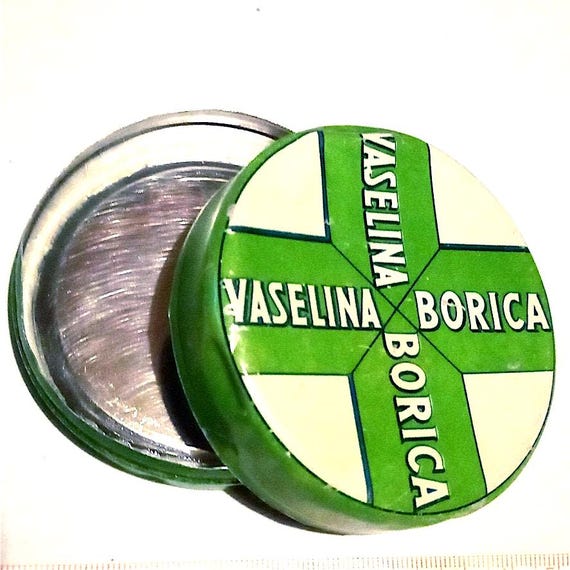 VASELINA BORICA 60s italy pocket tin box advertising - mini advertising tin box pharmacy