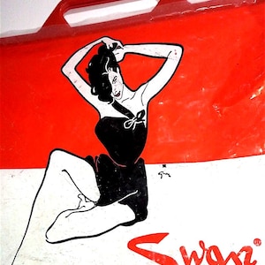 SWAN the original 1977 Italy - Renè Gruau vintage plastic bag - original plastic bag envelope splendid fashion design